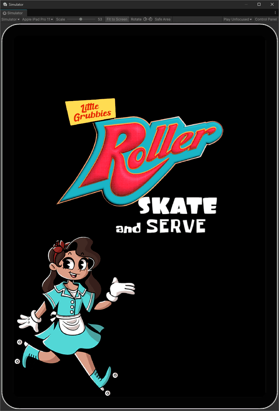 Title page for roller skate and serve