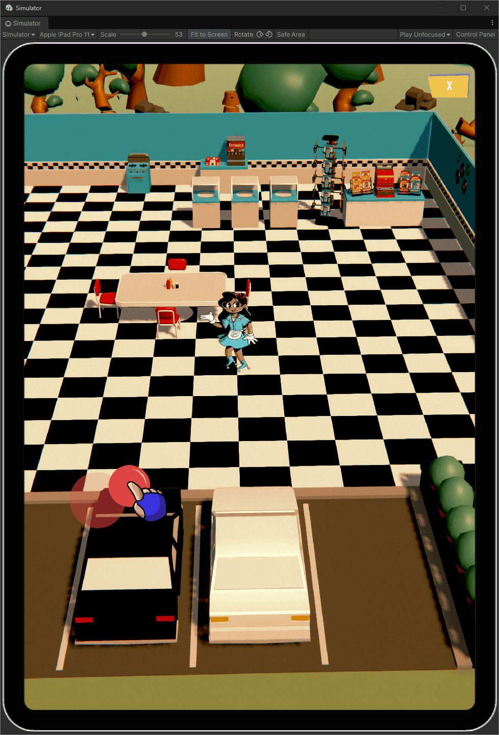 Image of the tutorial showing the thumbstick prompt on how to move