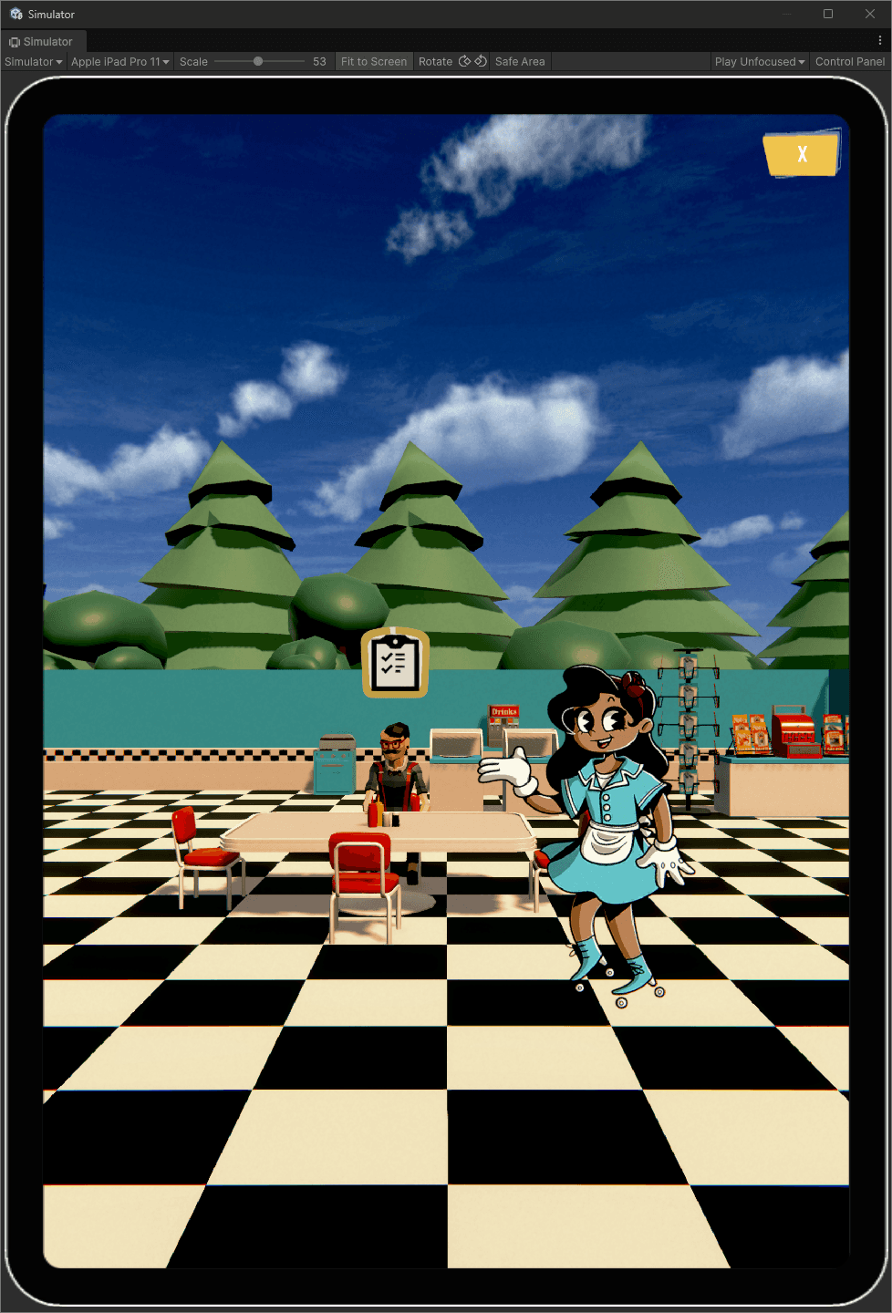 Image of the tutorial showing the customer waiting to order